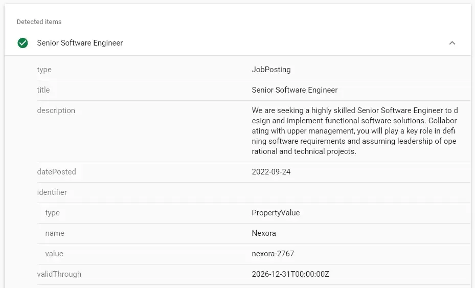 JobWP WordPress job board plugin passing Google Rich Results Test for JobPosting structured data
